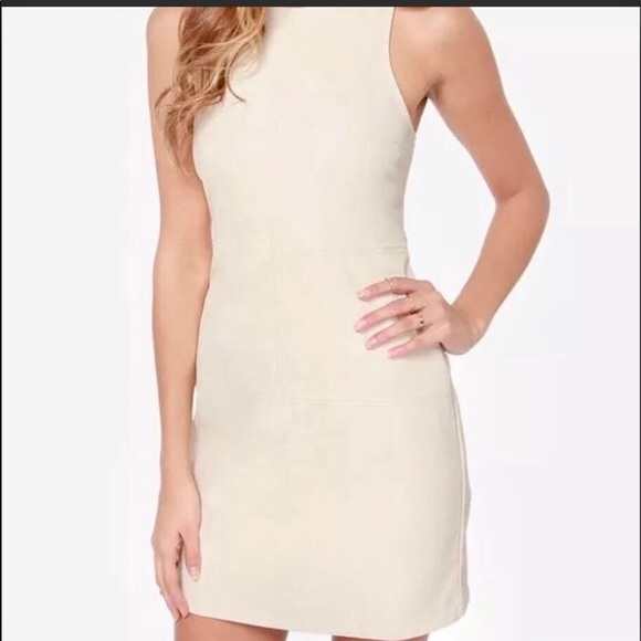 white faux leather dress